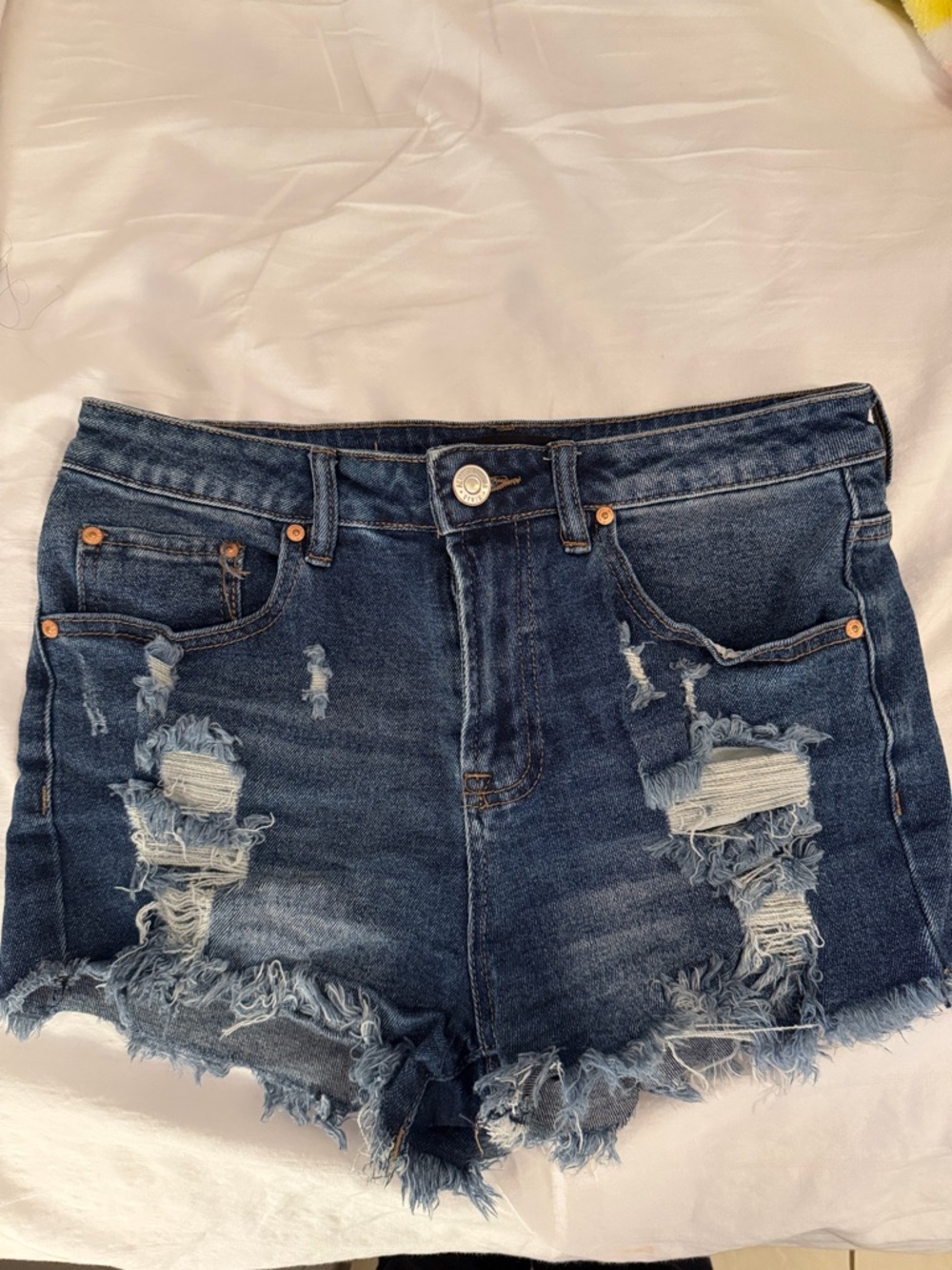 Almost Famous Dark Blue Ripped Denim Shorts
